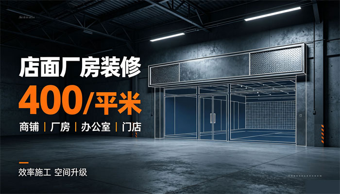 昆山店铺厂房装修400/平米